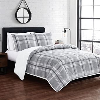 Cannon Cozy Teddy Plaid Comforter Set with Shams