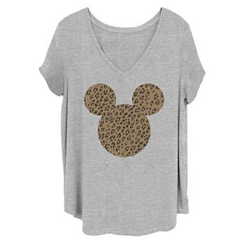 Juniors' Plus Disney Mickey Cheetah Mouse Tee