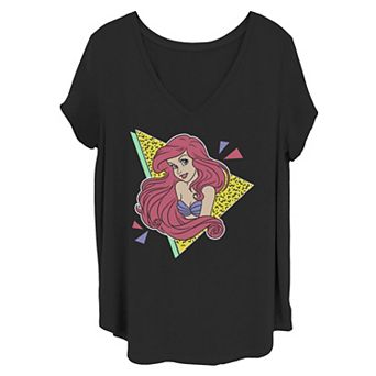 Juniors' Plus Disney Little Mermaid Ariel Retro 80's Style Tee
