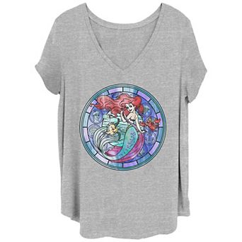 Disney's The Little Mermaid Ariel Juniors' Plus Glass Window Tee