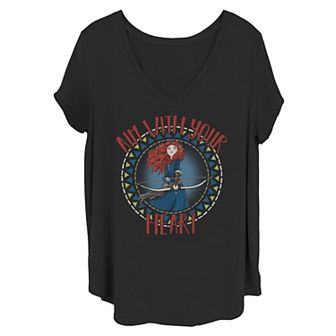 Juniors' Plus Disney Brave Merida Aim With Your Heart Tee