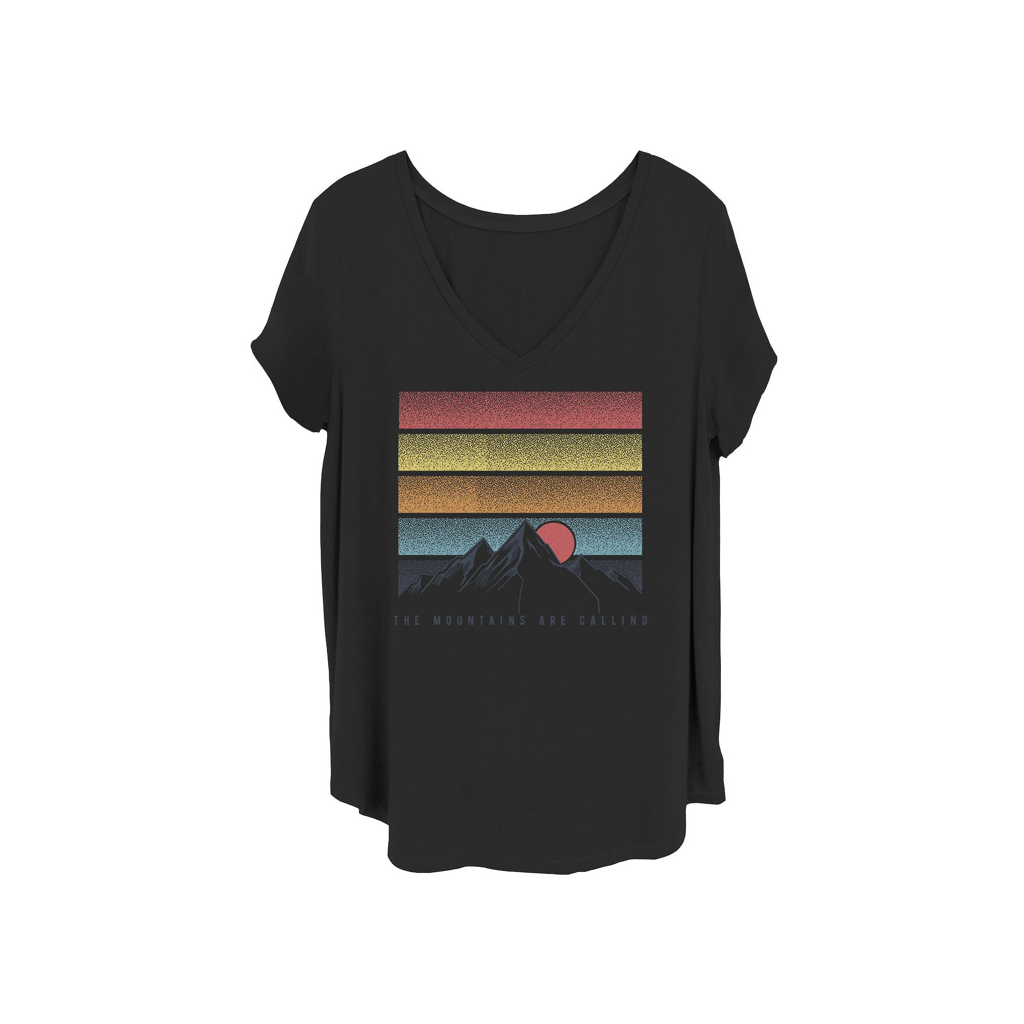 Juniors Plus Size Mountains Are Calling Tee, Girls, Size: 1XL, Black