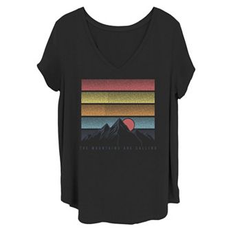 Juniors' Plus Size Mountains Are Calling Tee