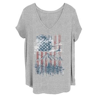 Juniors' Plus Size USA Mountain Tee