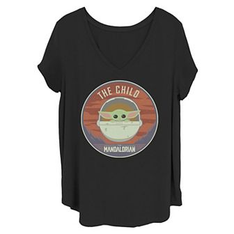 Juniors' Plus Size Star Wars The Mandalorian The Child Bassinet Badge Tee