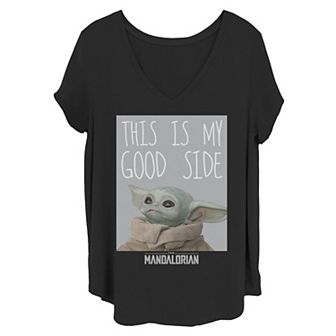 Juniors' Plus Size Star Wars The Mandalorian The Child This Is My Good Side Tee