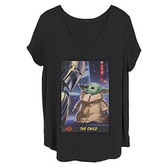 Juniors' Plus Size Star Wars The Mandalorian The Child Trading Card Tee