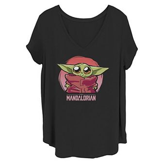 Juniors' Plus Size Star Wars The Mandalorian The Child Cute Blue Hue Tee