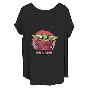Juniors' Plus Size Star Wars The Mandalorian The Child Cute Blue Hue Tee