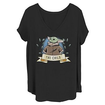 Juniors' Plus Size Star Wars The Mandalorian The Child Banner Portrait Graphic Tee