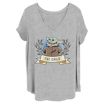 Juniors' Plus Size Star Wars The Mandalorian The Child Banner Portrait Graphic Tee