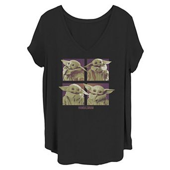 Juniors' Plus Size Star Wars The Mandalorian Child At Twilight Tee