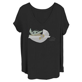 Juniors' Plus Size Star Wars The Mandalorian The Child Cruisin' Poster Tee