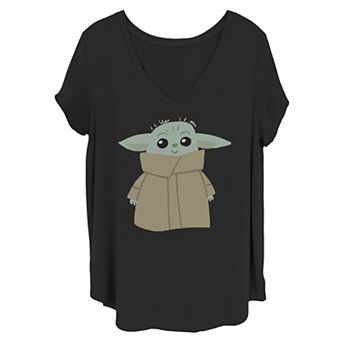 Juniors' Plus Size Star Wars The Mandalorian The Child Blushing Portrait Tee