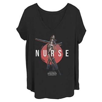 Juniors' Plus Size Star Wars The Mandalorian IG-11 Nurse Droid Red Sun Portrait Tee