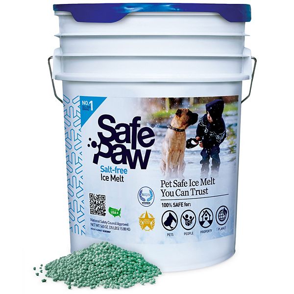 Safe Paw Pet Friendly Concrete Safe Salt Free Ice Melt Pellets, 35