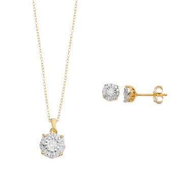 1/2 Carat T.W. Diamond Lotus Pendant Necklace & Earrings Set