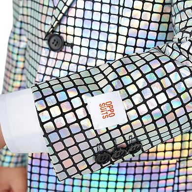 Boys 2-8 OppoSuits Metallic Disco Ball Party Jacket, Pants & Tie Suit Set