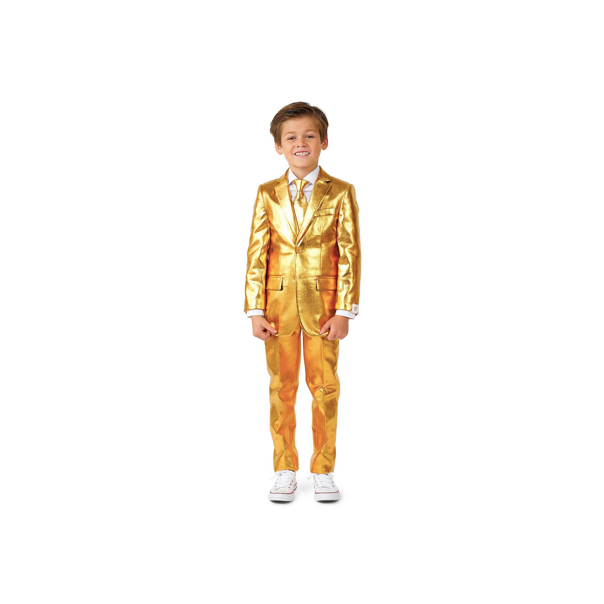 Boys 2-8 OppoSuits Groovy Gold Metallic Party Jacket, Pants & Tie Suit Set,