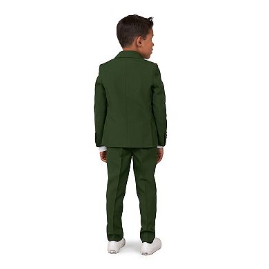 Boys 2-8 OppoSuits Glorious Green Solid Color Jacket, Pants & Tie Suit Set