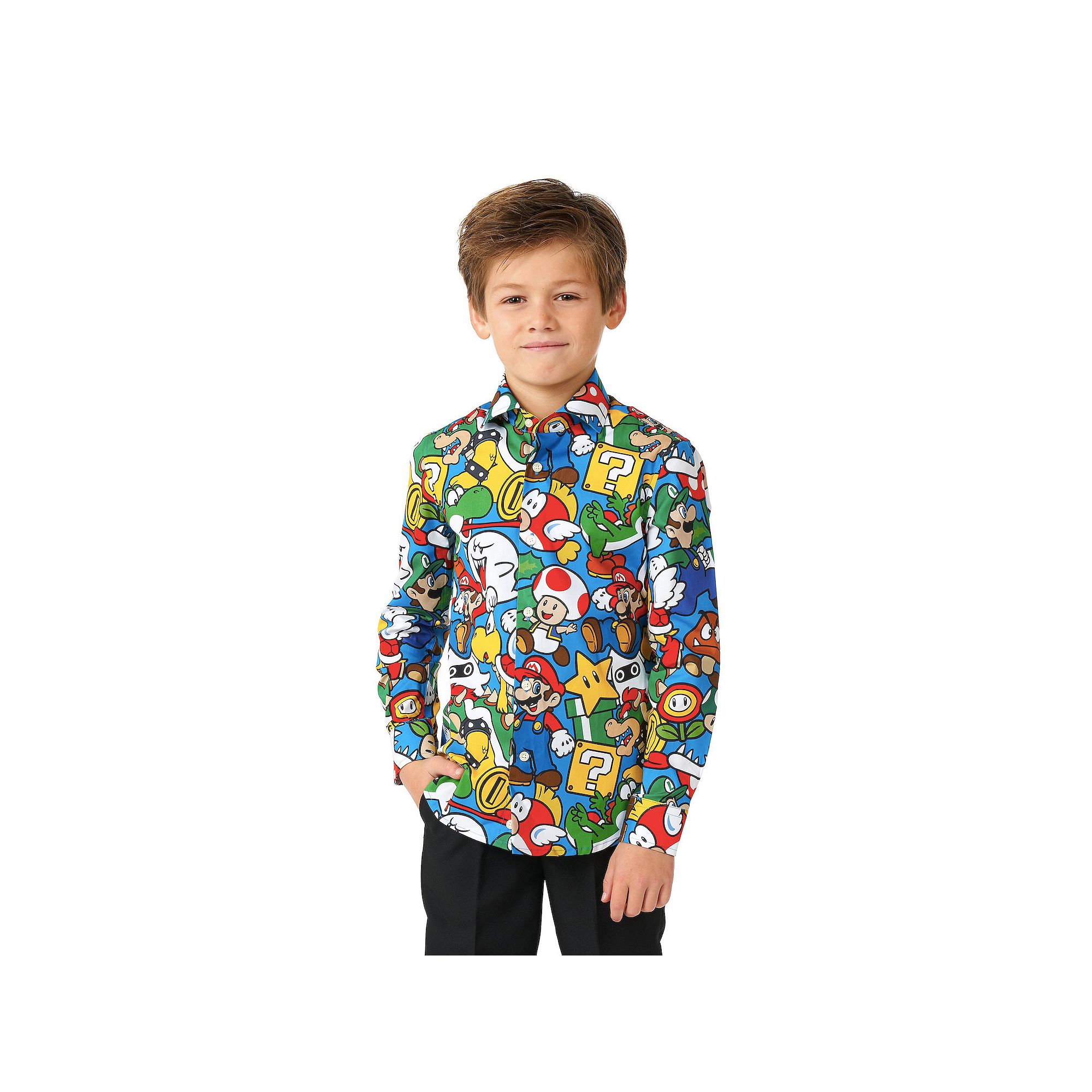 Boys 2-8 OppoSuits Nintendo Super Mario Button-Up Dress Shirt, Boys, Multi
