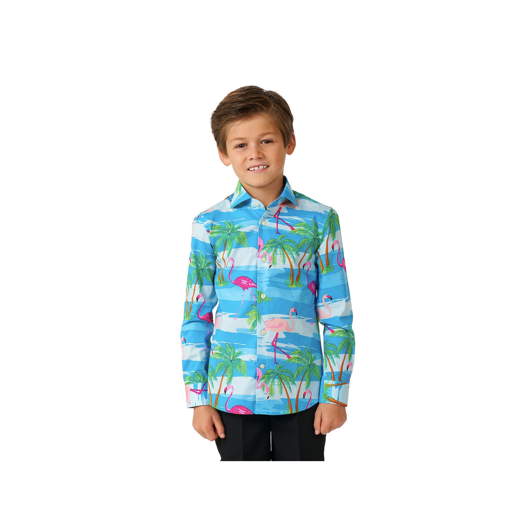 Boys 2-8 OppoSuits Flaminguy Tropical Flamingo Button-Up Dress Shirt, Boys
