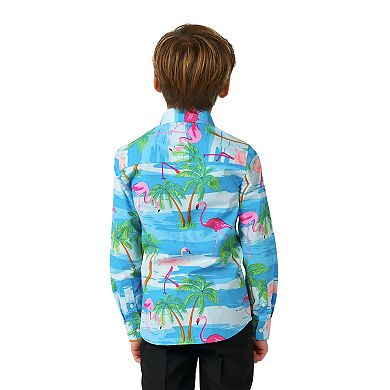 Boys 2-8 OppoSuits Flaminguy Tropical Flamingo Button-Up Dress Shirt