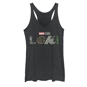 Juniors' Marvel Loki Logo Racerback Tank Top