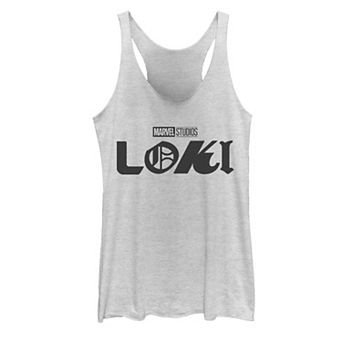 Juniors' Marvel Loki Logo Racerback Tank Top