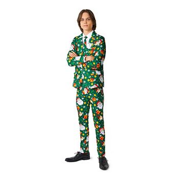 Boys 4-16 Suitmeister Santa Elves Green Christmas Suit Jacket, Pants & Tie Set