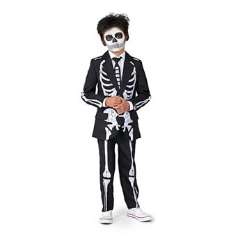 Boys 4-16 Suitmeister Skeleton Grunge Black Halloween Suit
