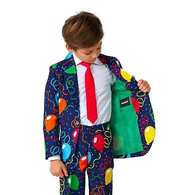 Boys 4-16 Suitmeister Confetti Balloons Jacket, Pants & Tie Navy Party Suit Set