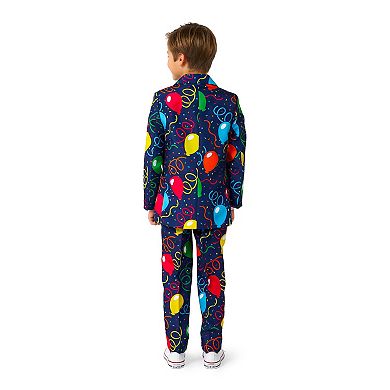 Boys 4-16 Suitmeister Confetti Balloons Jacket, Pants & Tie Navy Party Suit Set