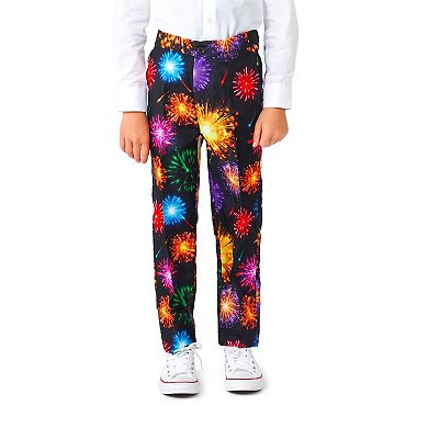 Boys 4-16 Suitmeister Fireworks Black New Year's Party Jacket, Pants & Tie Suit Set