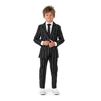 Boys 4-16 Suitmeister Oversized Pinstripe Black Glow-in-the-Dark Suit