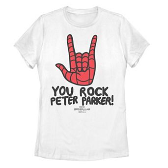 Juniors' Marvel Spider-Man No Way Home Peter Parker Rocker Tee