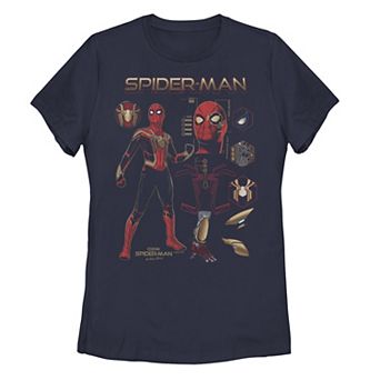 Juniors' Marvel Spider-Man No Way Home Spidey Schematic Tee