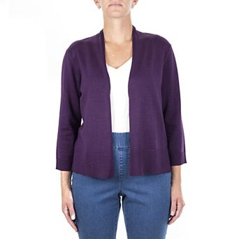 Women's Nina Leonard Classic Open-Front Bolero Cardigan