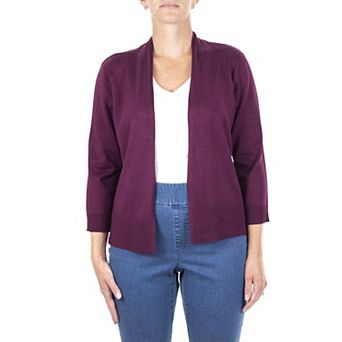 Women's Nina Leonard Classic Open-Front Bolero Cardigan