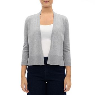 Women's Nina Leonard Classic Open-Front Bolero Cardigan
