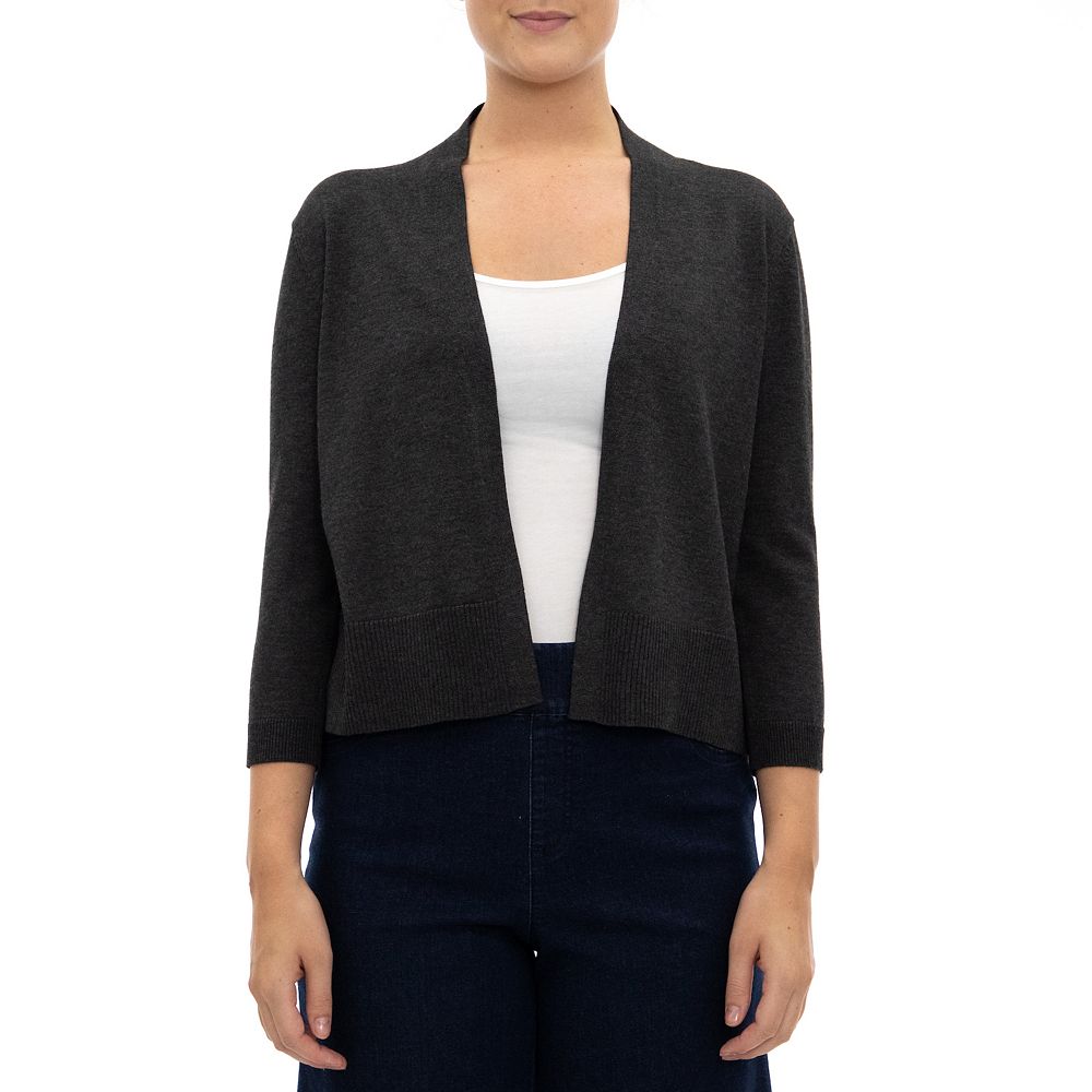 Women's Nina Leonard Classic Open-Front Bolero Cardigan