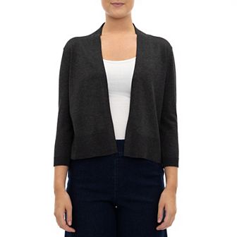 Women's Nina Leonard Classic Open-Front Bolero Cardigan