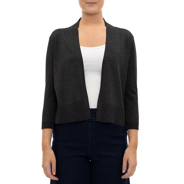 Women's Nina Leonard Classic Open-Front Bolero Cardigan