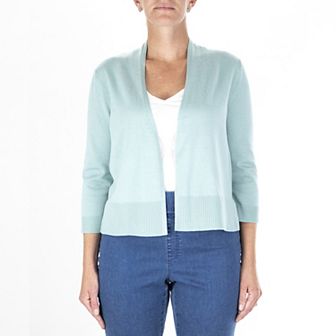 Women's Nina Leonard Classic Open-Front Bolero Cardigan