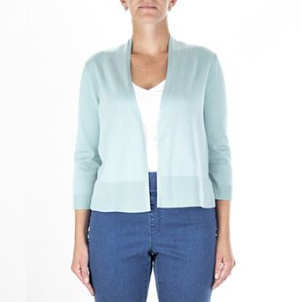 Women's Nina Leonard Classic Open-Front Bolero Cardigan