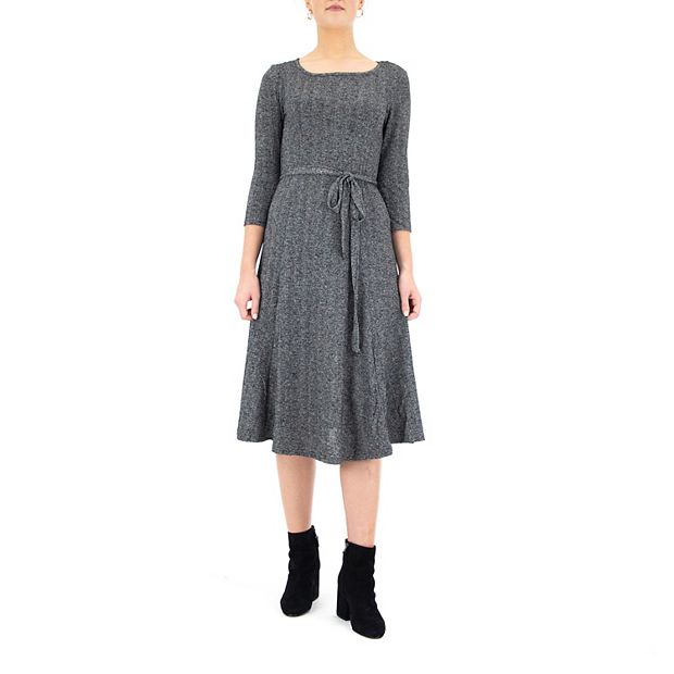 knee length dresses for ladies Self Portrait Ribbed Knit Midi Dress - Yellow