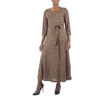 Women's Nina Leonard Sylvia Lurex Midi Dress