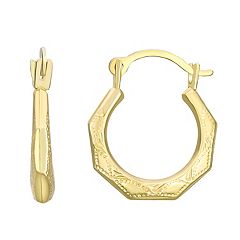Junior Jewels Sterling Silver Greek Key Hoop Earrings