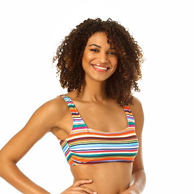 Women's Catalina UPF 50+ Striped Lace-Up Bikini Top