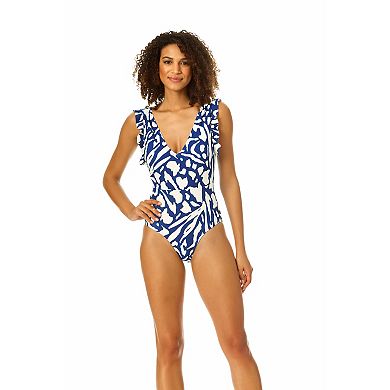 Women's Catalina Print Ruffle UPF 50+ One-Piece Swimsuit
